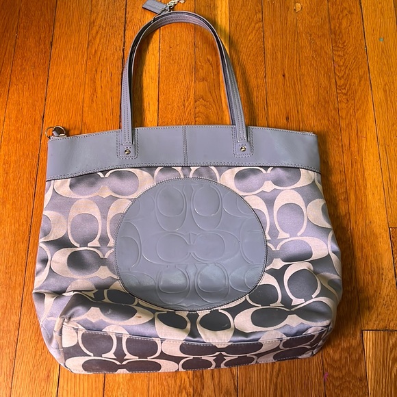 Coach Handbags - AUTHENTIC Sky Blue Coach Laura Signature Tote
